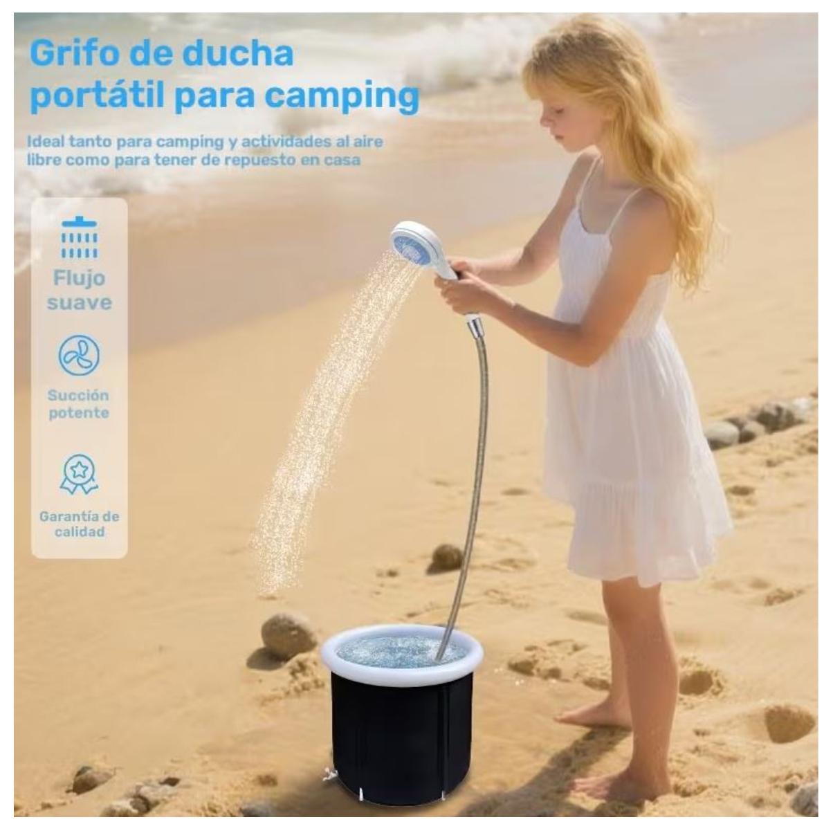 Ducha portátil recargable Camping